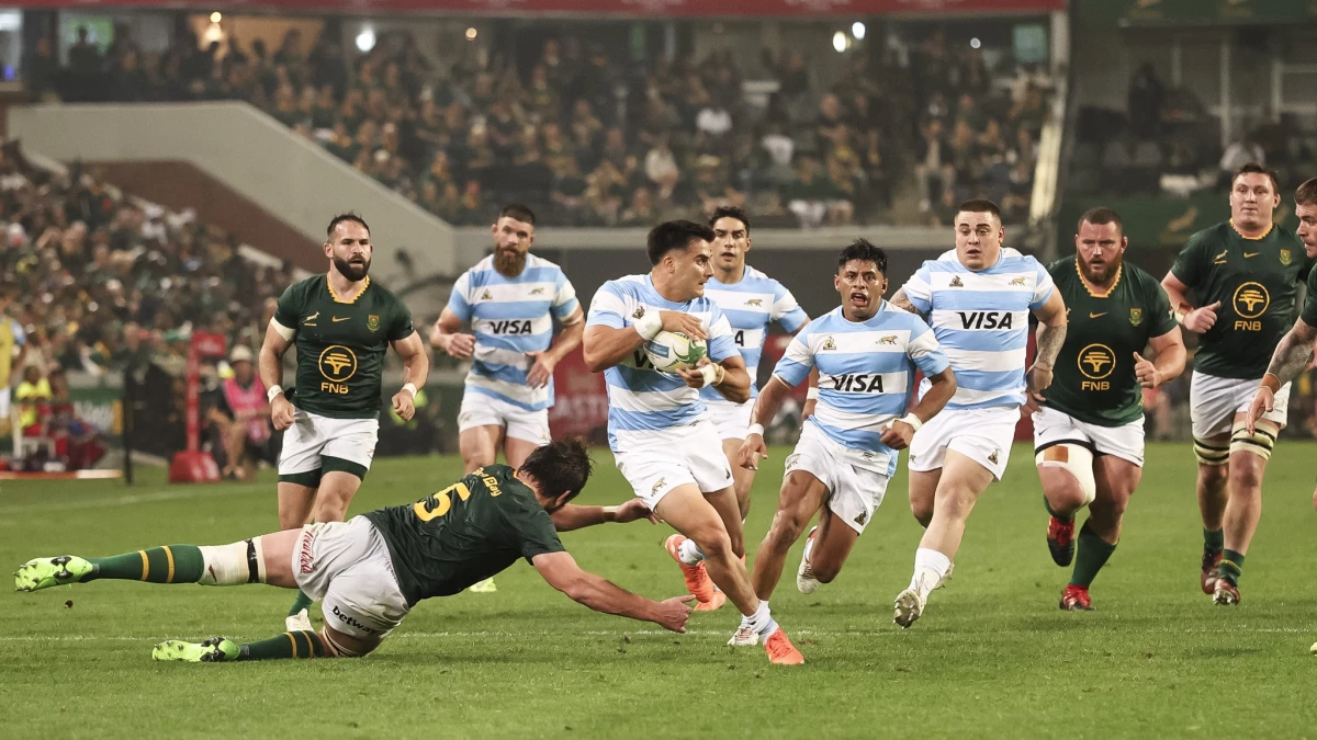Foto:Prensa Los Pumas. El try de Tomás Albornoz no alcanzó y Los Pumas perdieron ampliamente en Durban