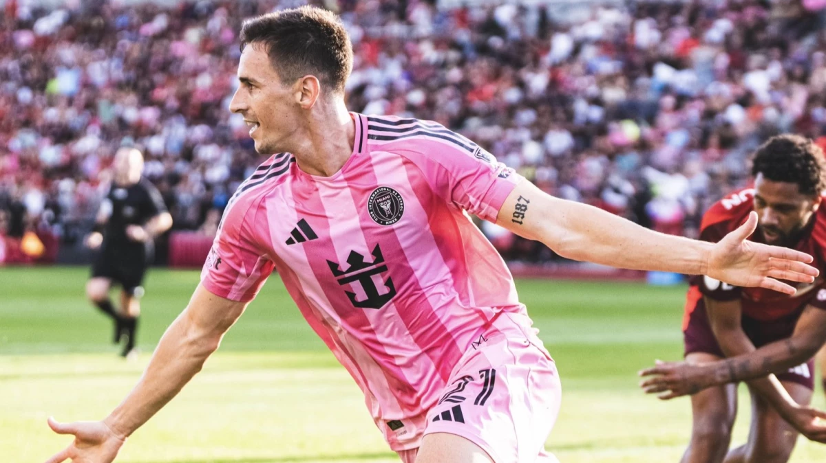Allende celebra su gol, el 13º en Inter Miami | FotoX@InterMiamiCF