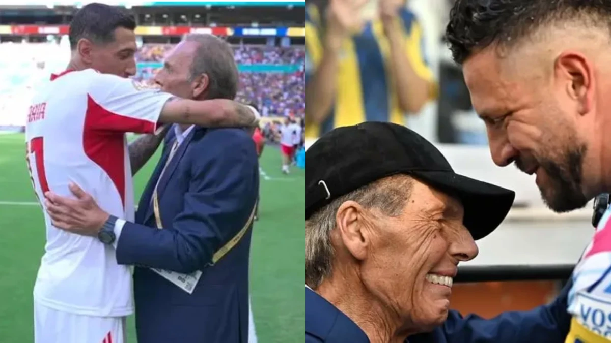 Di María y Fatu Broun junto a Russo. Foto: Archivo.