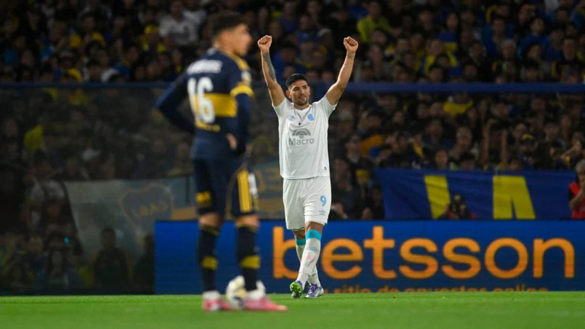 Passerini festeja la apertura del marcador en La Bombonera (Foto: Fernando GensContenidos Informativos).
