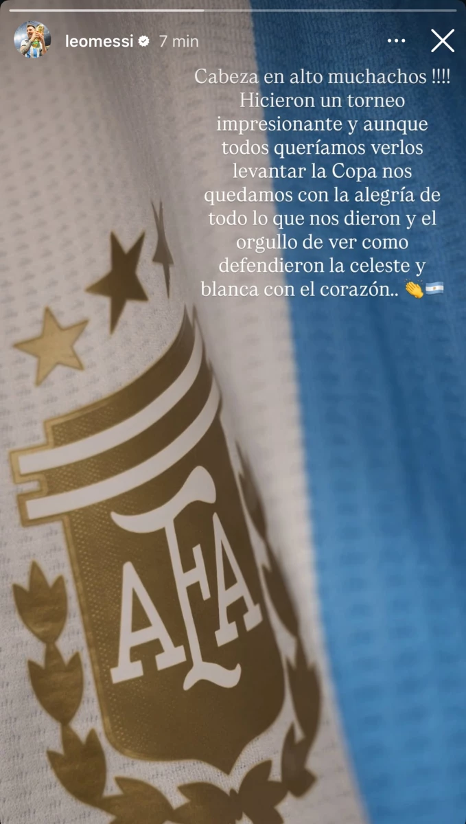 El mensaje de apoyo de Messi.