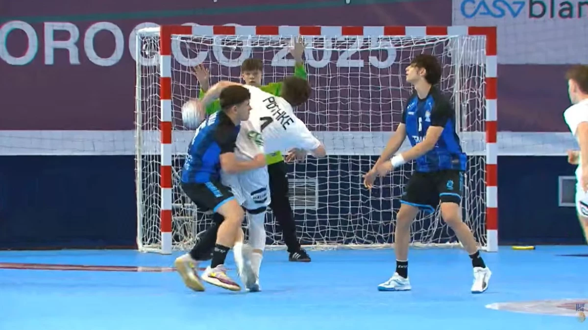 Los chicos argentinos no pudieron con la potencia alemana. Foto: Captura IHF.