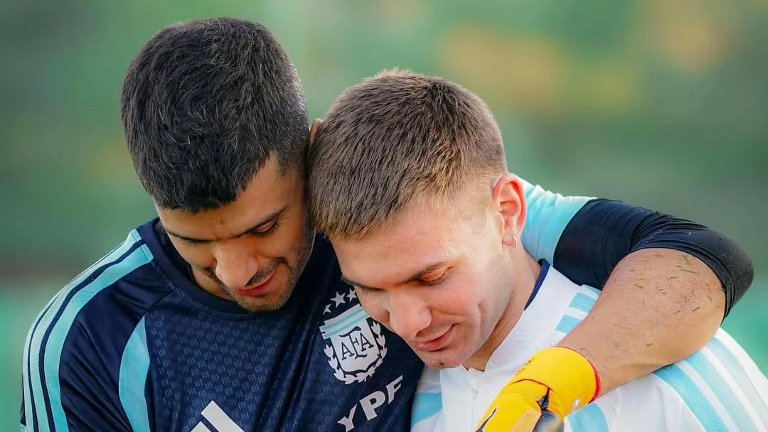 Mastantuono, a pesar de la lesión, se concentró con la Selección Argentina. Foto: Prensa AFA.