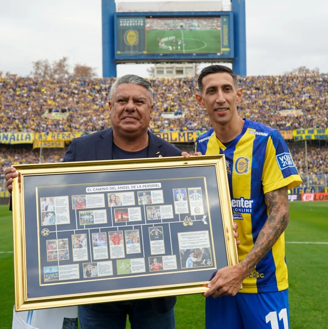 Tapia en la presentación de Di María. Foto: Instagram Gonzalo Belloso.