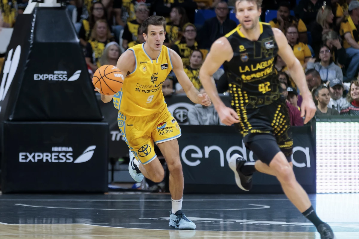 Foto:@GranCanariaCB. El santafesino Brussino aportó poco en el éxito del Gran Canaria sobre La Laguna Tenerife