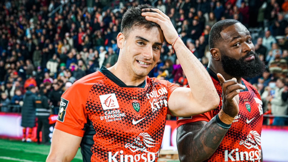 Albornoz&nbsp;debutó en la máxima categoría del rugby francés. Foto: “X” de RCT – Rugby Club Toulonnais (@RCTofficiel).