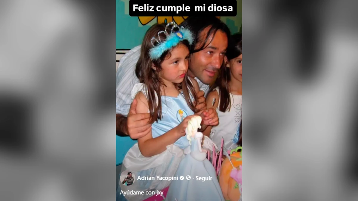 Adrián Yacopini publico una foto para su hija Chiara, fallecida casi hace una década, con un pedido especial por la salud de Juan Pablo Yacopini, su sobrino. Foto: FB Adrián Ycopini Diario Uno&nbsp;