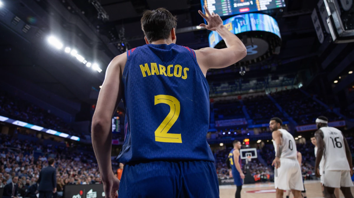 Marcos sumó tres puntos (Foto: X@FCBbasket).