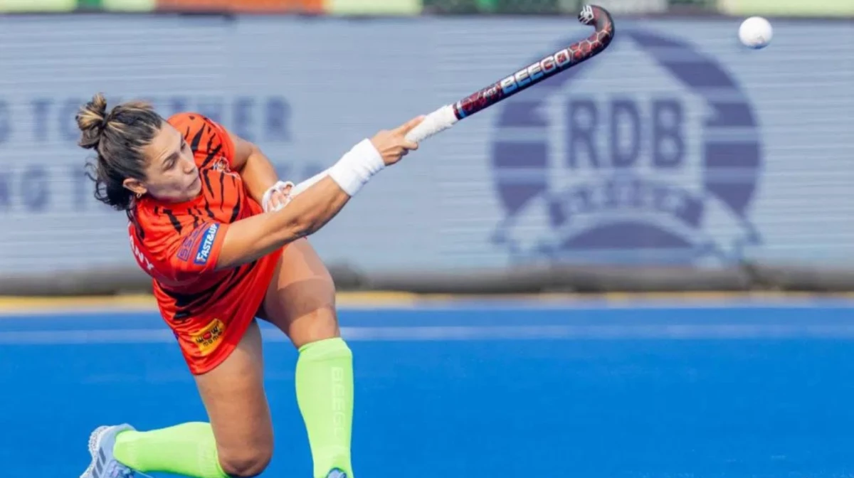 Foto:@HockeyIndiaLeag. La argentina Gorzelany marcó la diferencia para la victoria de las Bengal Tigers en el hockey de la India