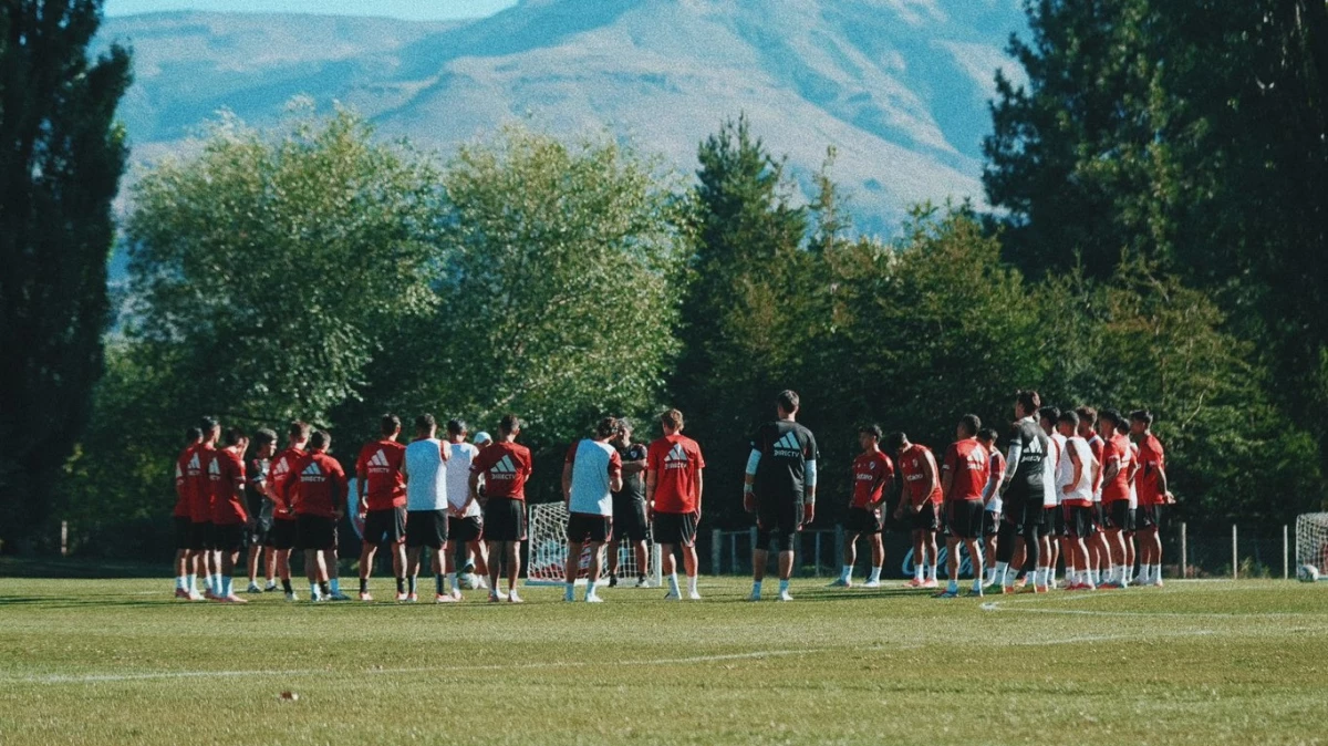 Foto: Prensa River. El plantel de Gallardo volvió a las tareas en doble turno hasta el sábado cuando viaje a Punta del Este.