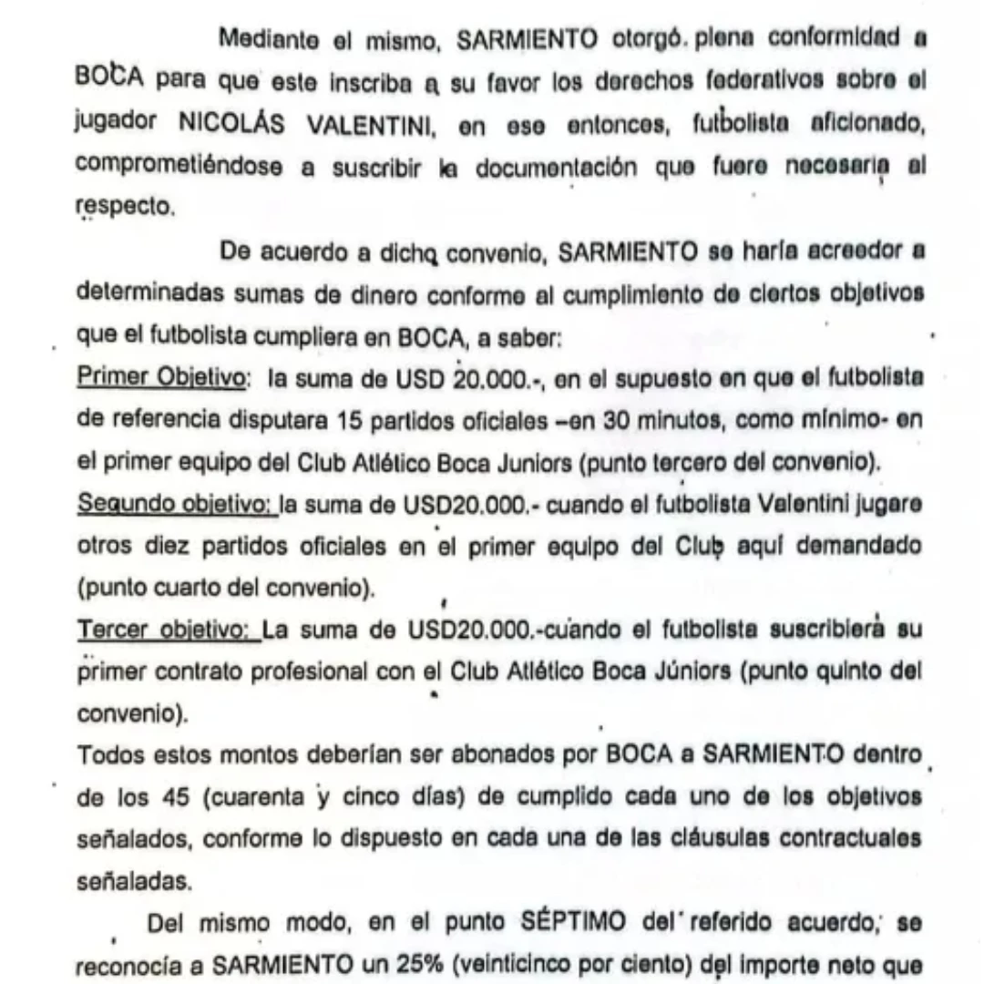 Parte del documento firmado por los clubes.
