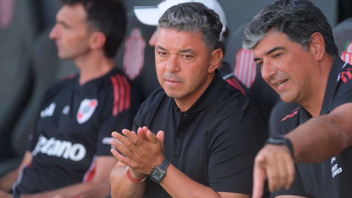 Foto: Julián Álvarez. El River de Gallardo espera recuperar a Acuña pra que juegue por el expulsado Matias Viña.