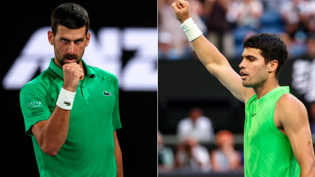 Novak Djokovic y Carlos Alcaraz, dos generaciones que estarán en la final del Abierto de Australia, tras dos maratónicas semifianles | Foto: @AustralianOpen