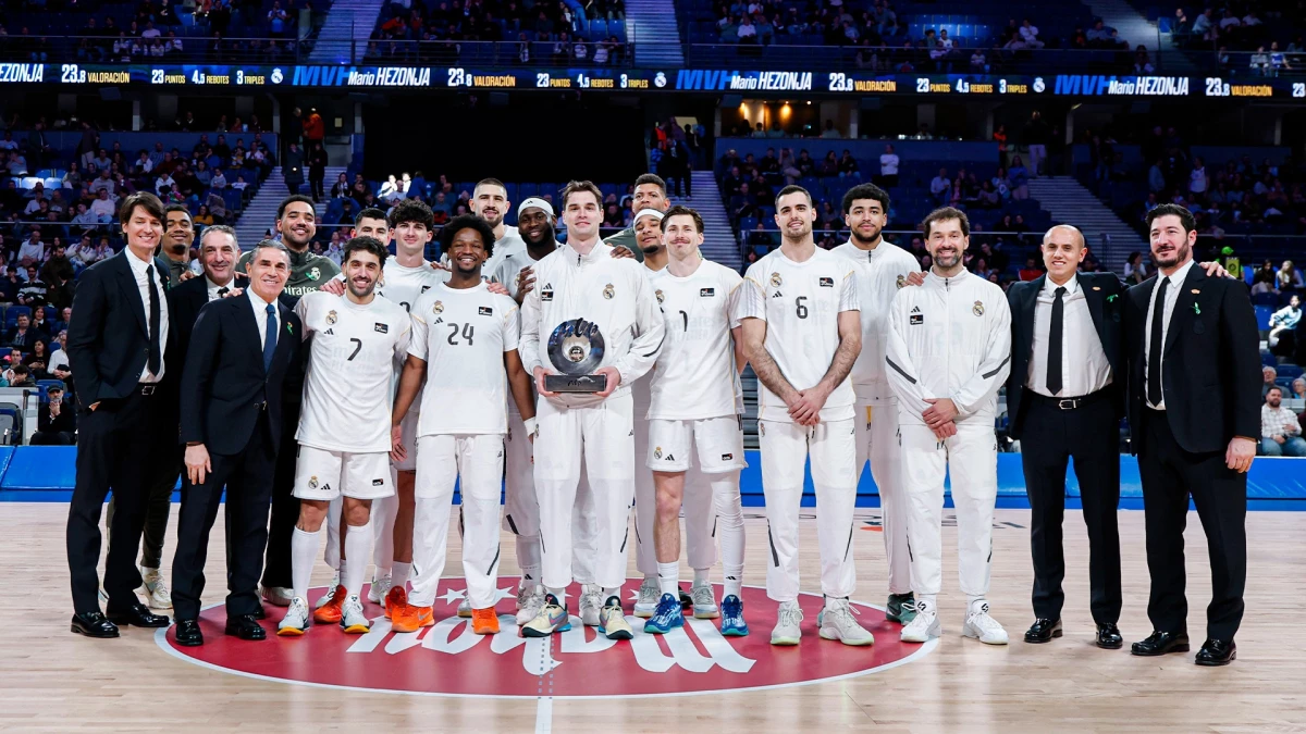 Foto:@RMBaloncesto. El triunfo del equipo merengue fue contundente. Estuvieron Campazzo y Deck