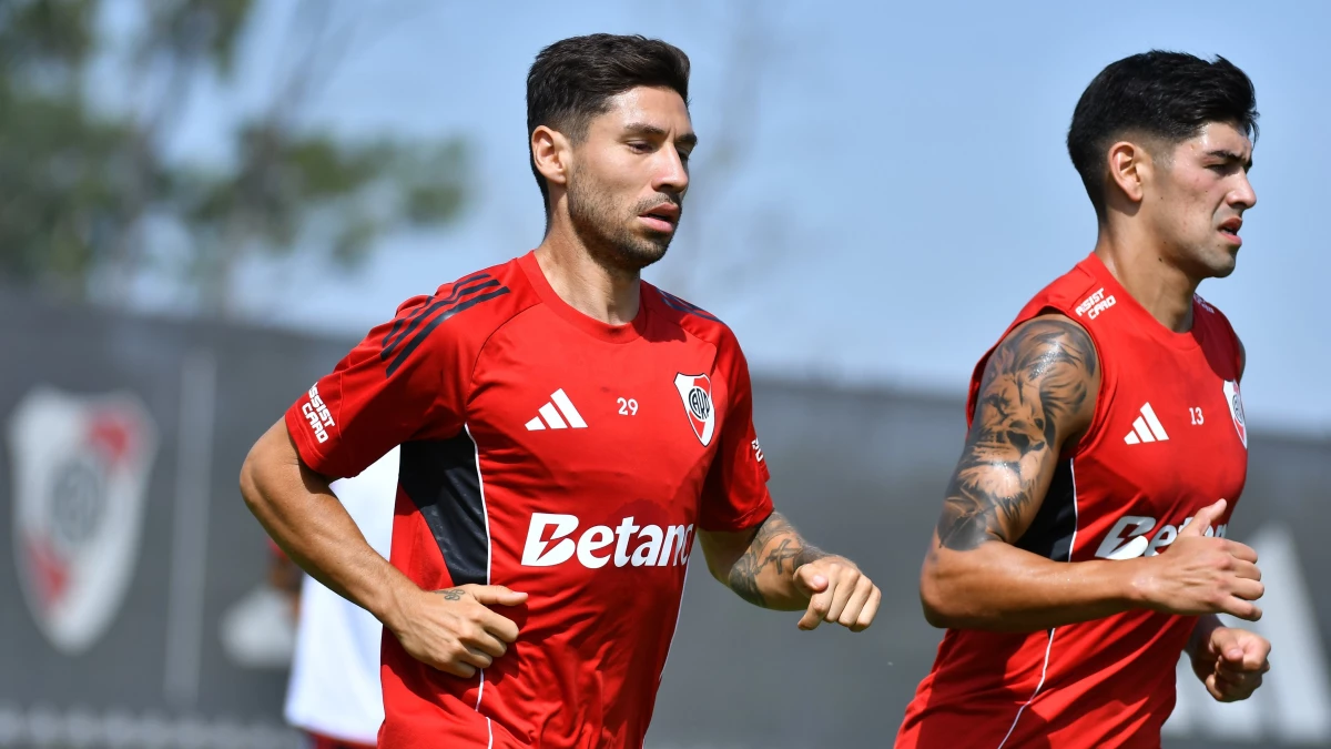 Foto: River. Montiel y Rivero se entrenaron a la par del resto y están disponibles para jugar conta Banfield.