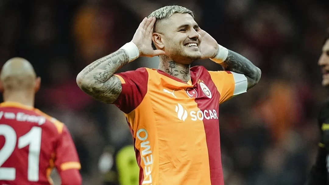 Mauro Icardi festeja su record en Galatasaray. foto: @galatasaray.