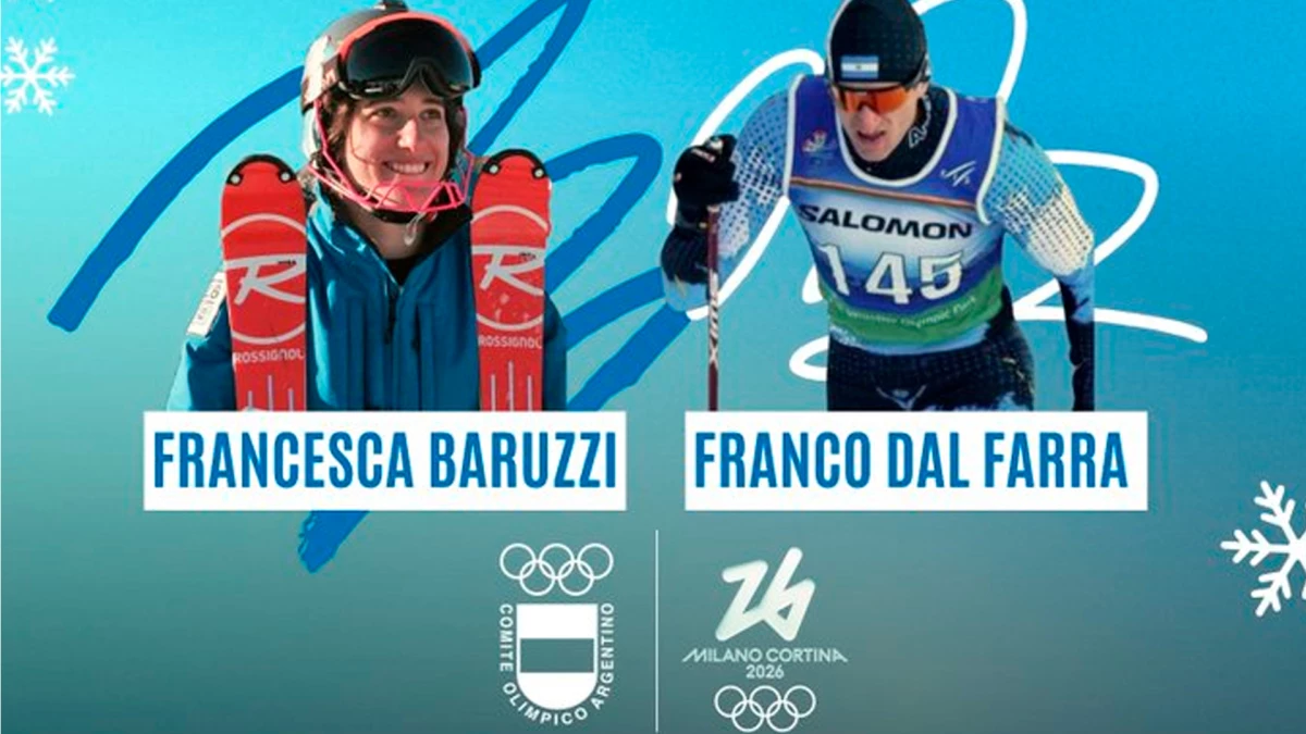 Baruzzi y Dal Farra, abanderados de la Argentina en los Juegos Olímpicos de Invierno 2026 en MIlano Cortina | Foto: X @PrensaCOA