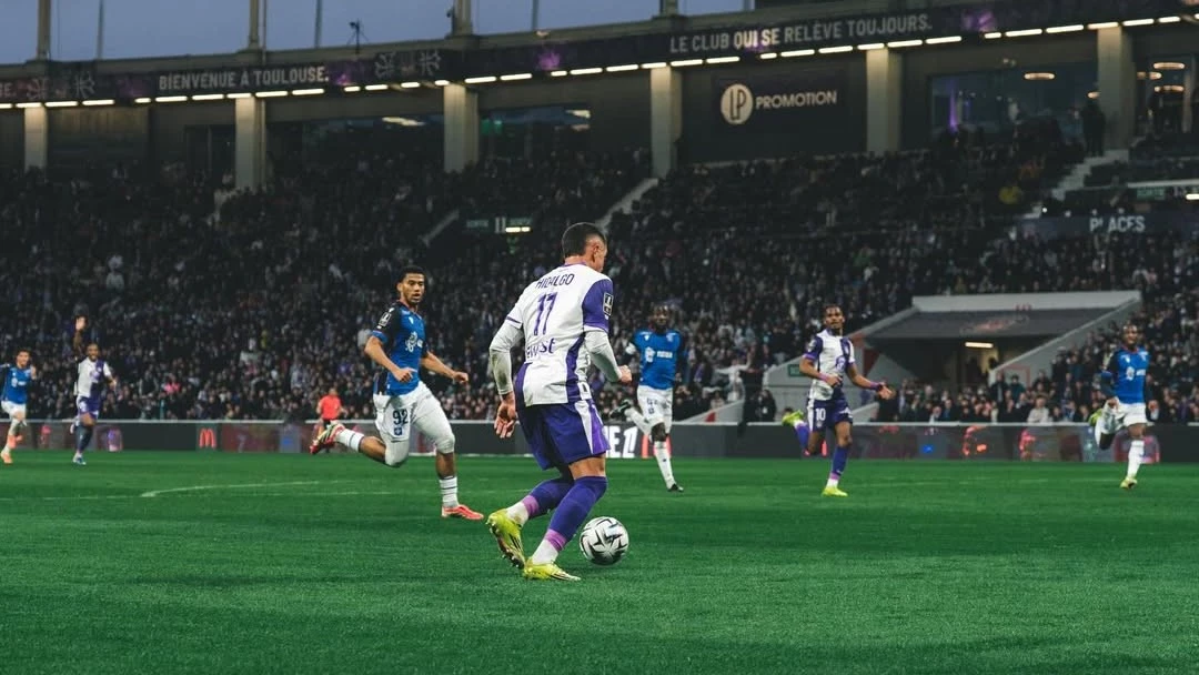 Santi Hidalgo en pleno partido por la Copa de Francia. foto: @toulouse.