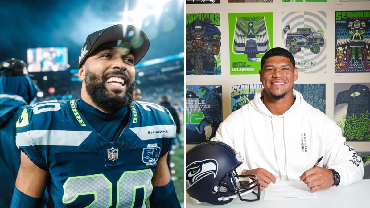 Julian Love y Elijah Arroyo. Foto: “X” de NFL (@NFL).