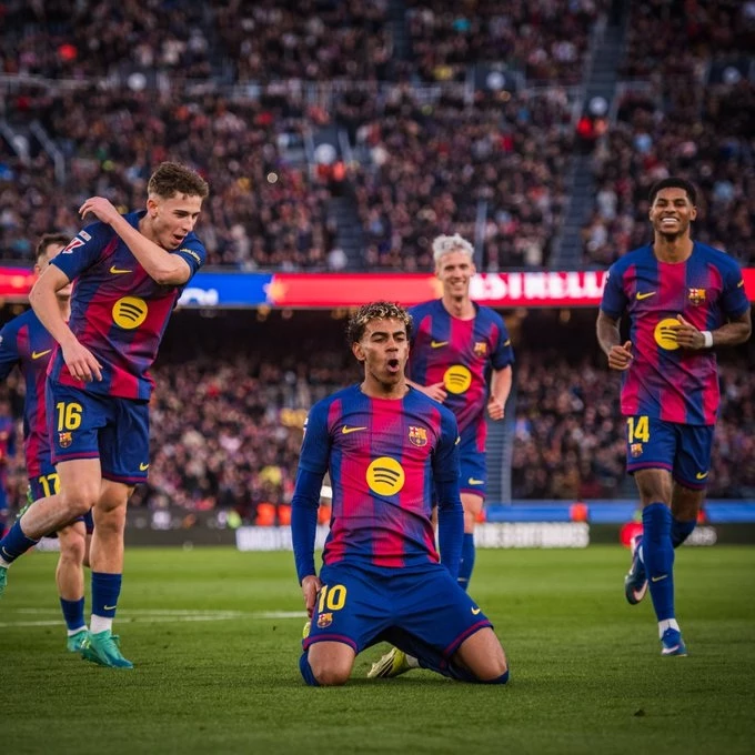 Foto:@FCBarcelona_es. El crack Lamine Yamal marcó el segundo gol de los Blaugranas