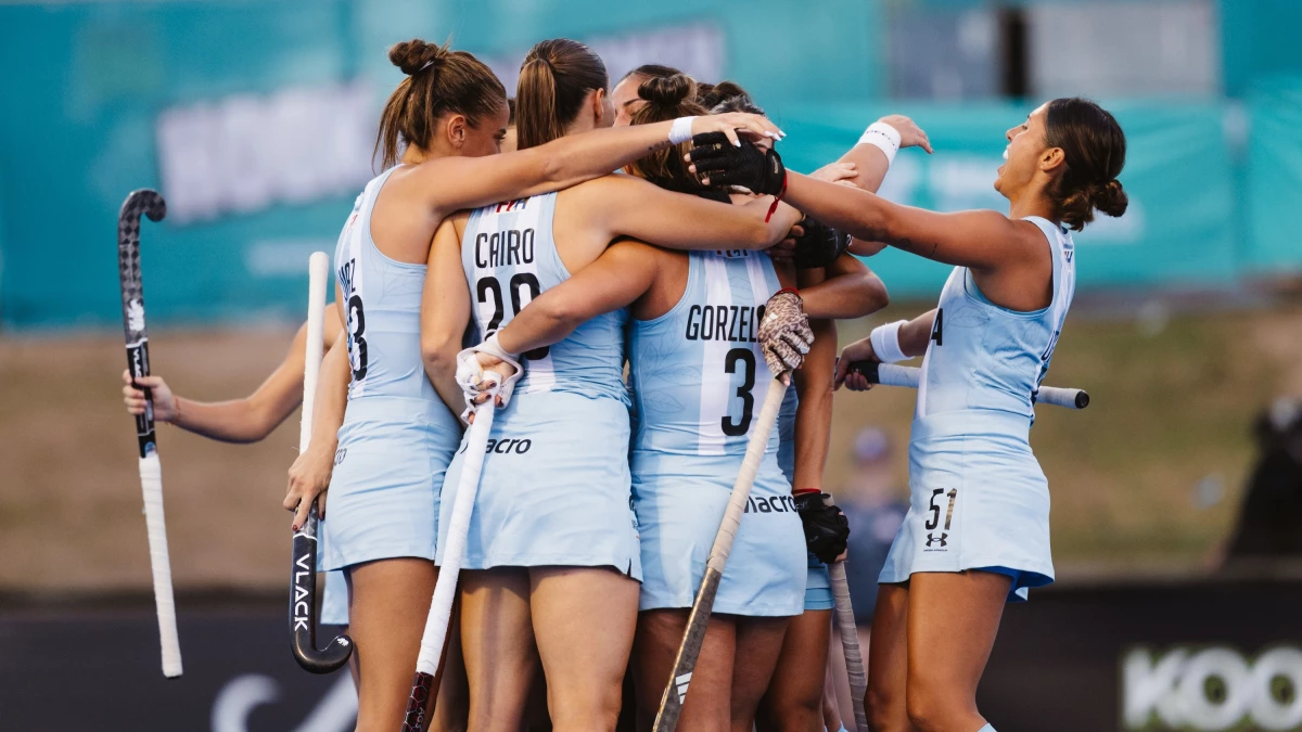 El primer festejo de las Leonas en 2026. Foto: FIH.