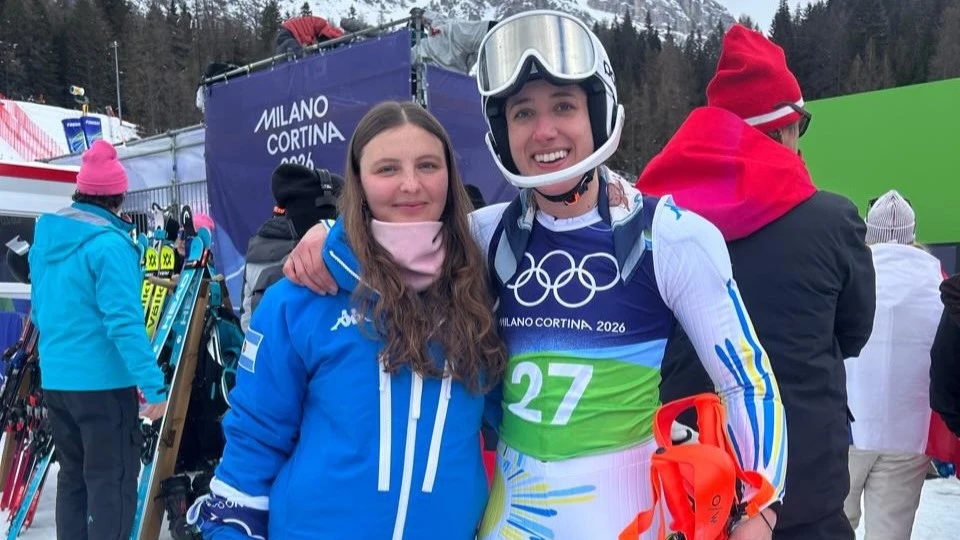 Begué y Baruzzi participaron de la prueba Slalom gigante de esquí alpino. Foto: Prensa COA.