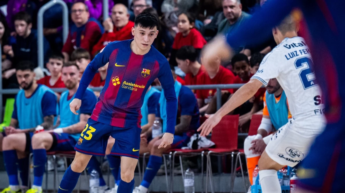 Gauna autor de dos goles en la goleada del Barça, que es lider de la Liga. Foto: “X” de Barça Futbol Sala (@FCBfutbolsala).