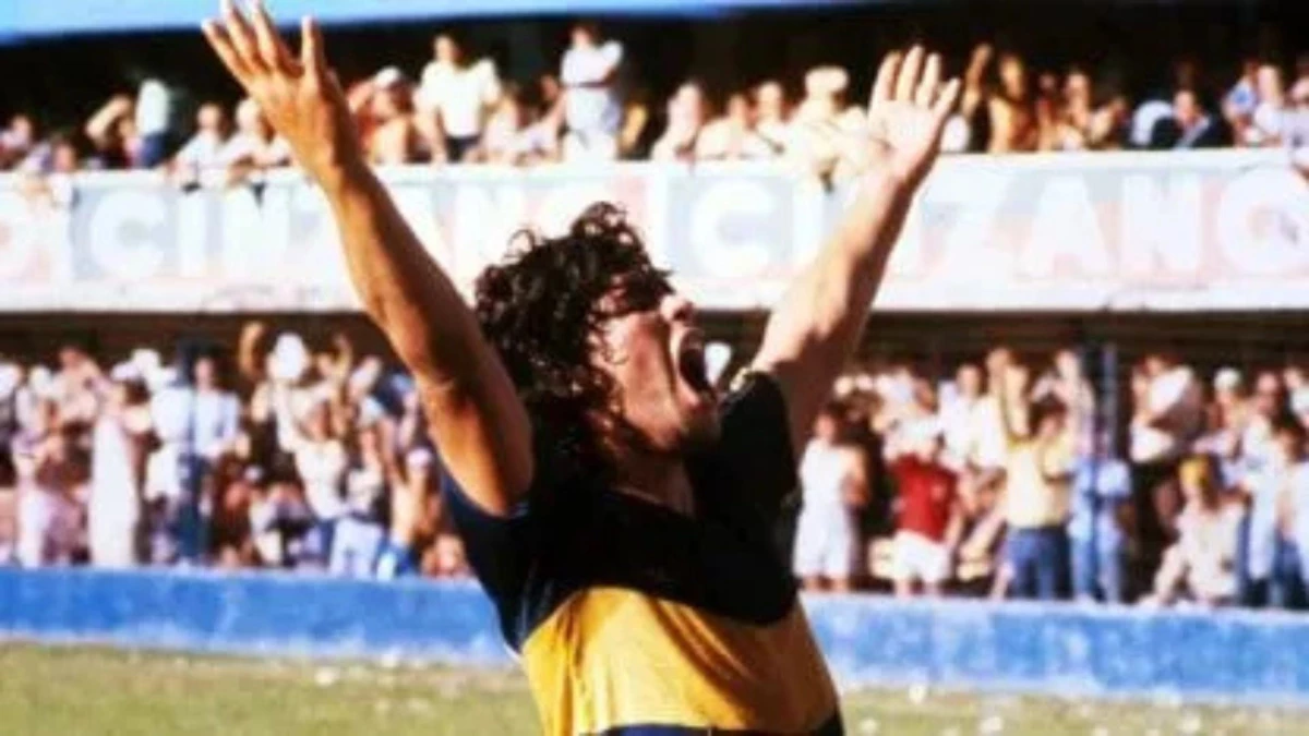 Foto:Archivo RTA. Diego Maradona marcó dos goles en la victoria 4-1 de Boca sobre Talleres de Córdoba, el día de su debut en el Xeneize.&nbsp;