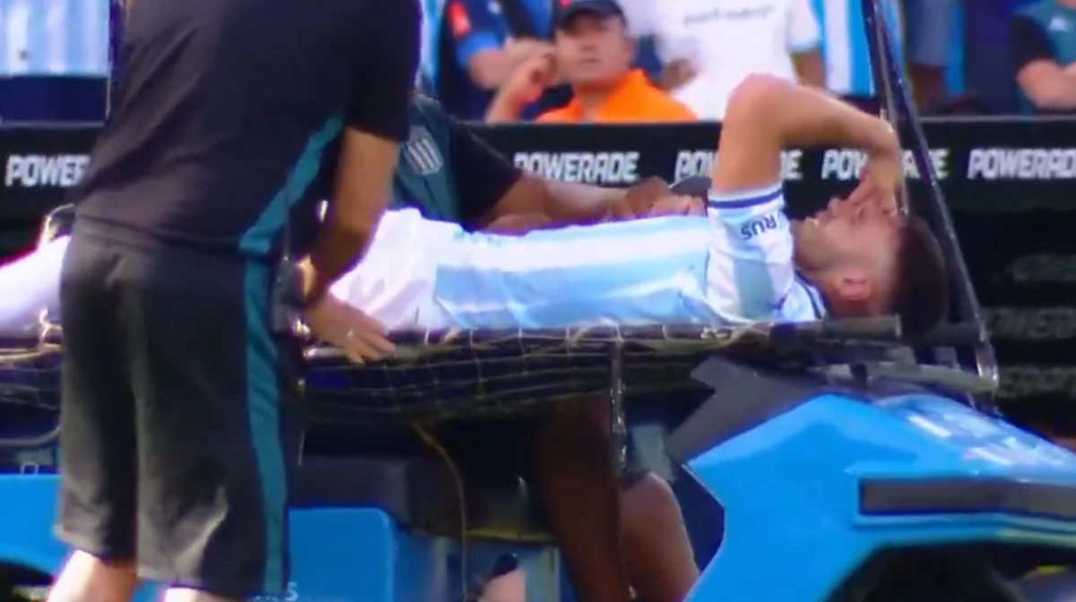 Maravilla se retiró lesionado del partido con Independiente Rivadavia (Captura TV).