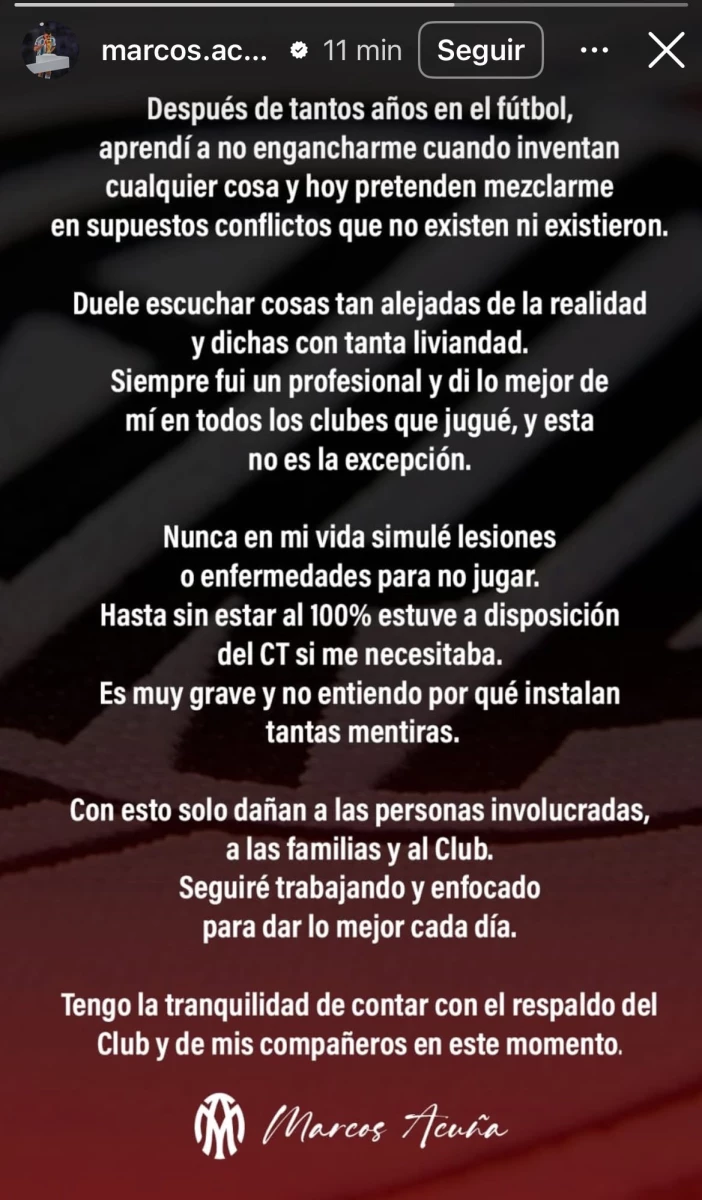 Foto de las Redes Sociales de Marcos Acuña.