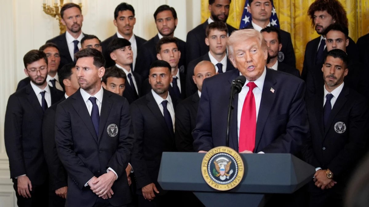 Foto: Messi visitó al presidente estadounidense Donald Trump junto al plantel de Inter Miami.