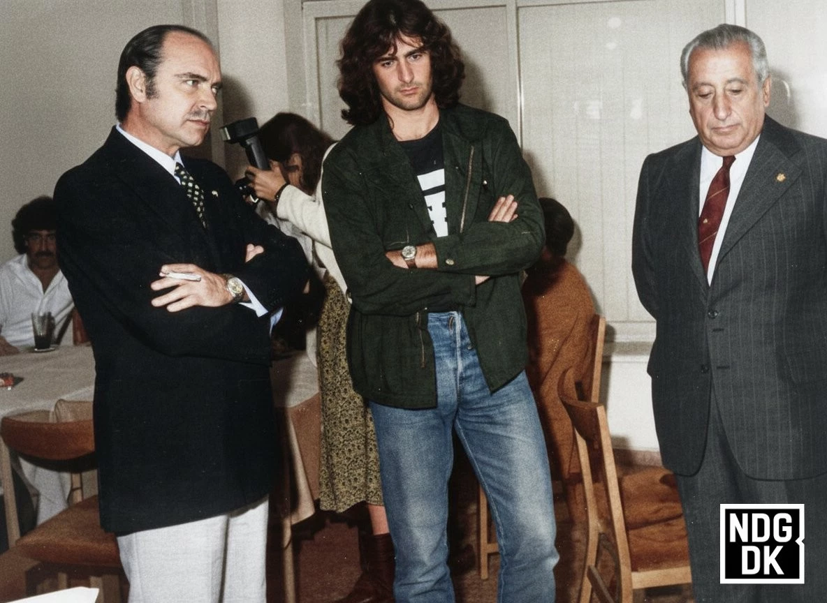 Foto: Archivo. Kempes, junto a Aragón Cabrera (derecha), en aquel momento presidente de River Plate. La transferencia se hizo en 3,5 millones de dólares