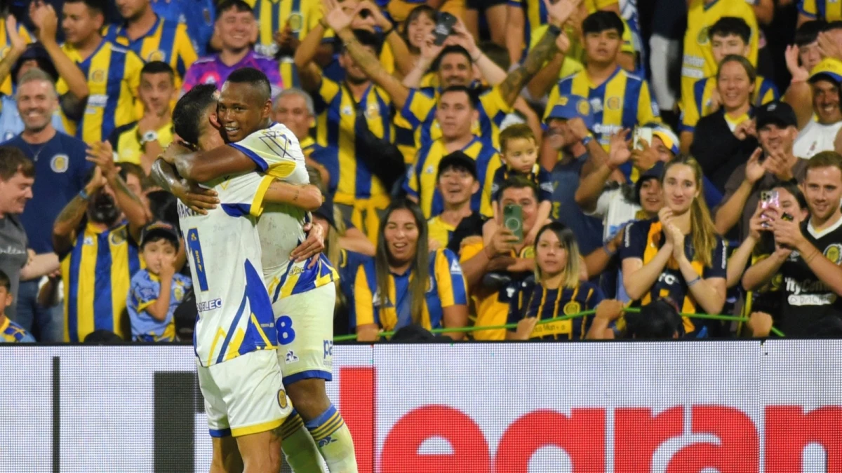 Foto:@AFA. Las dos piezas fundamentales para otorgarle la victoria a Central: el Fideo Di María y el colombiano Campaz