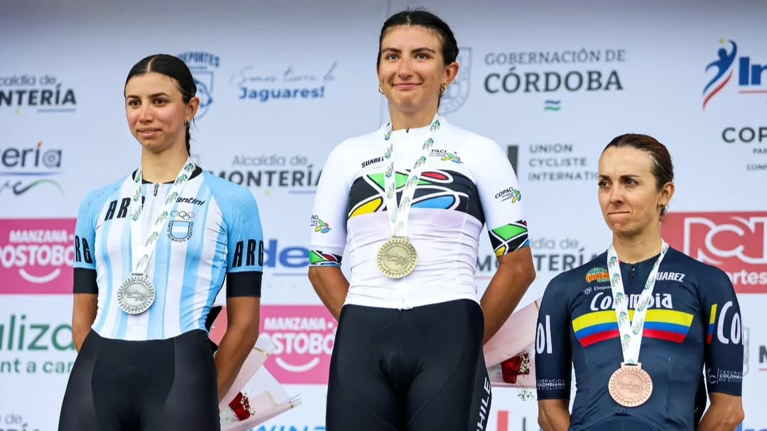 La mendocina Benedetti se subió al podio en el Panamericano de Rentería. Foto: @ciclismo.argentina