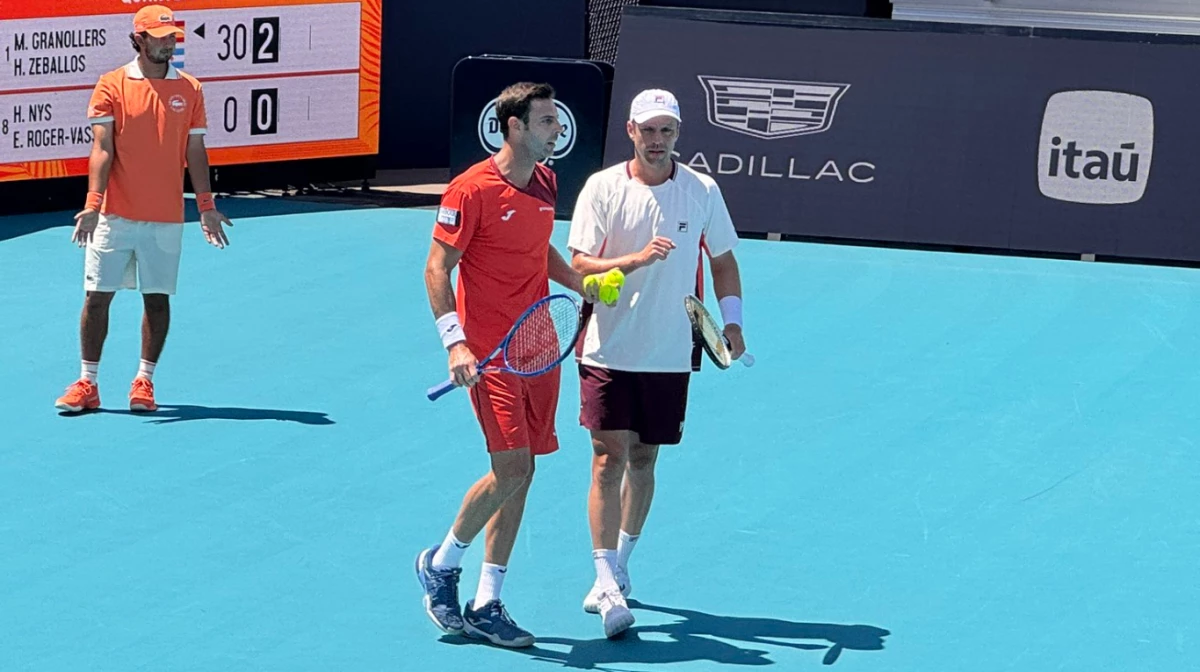 Horacio Zeballos, junto a su compañero desde 2019, el español Marcel Granollers, en el Masters 1000 de Miami.