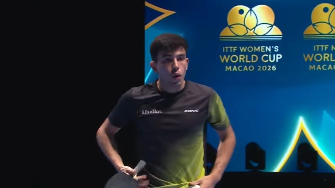 El platense no pudo con la leyenda europea. Foto: ITTFWorld