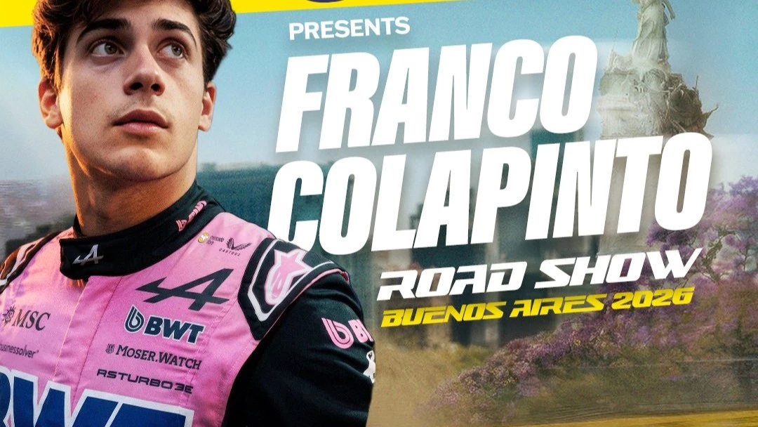 El anuncio oficial de la visita de Franco Colapinto a la Argentina del próximo 26 de abril. (Foto: @AlpineF1Team)