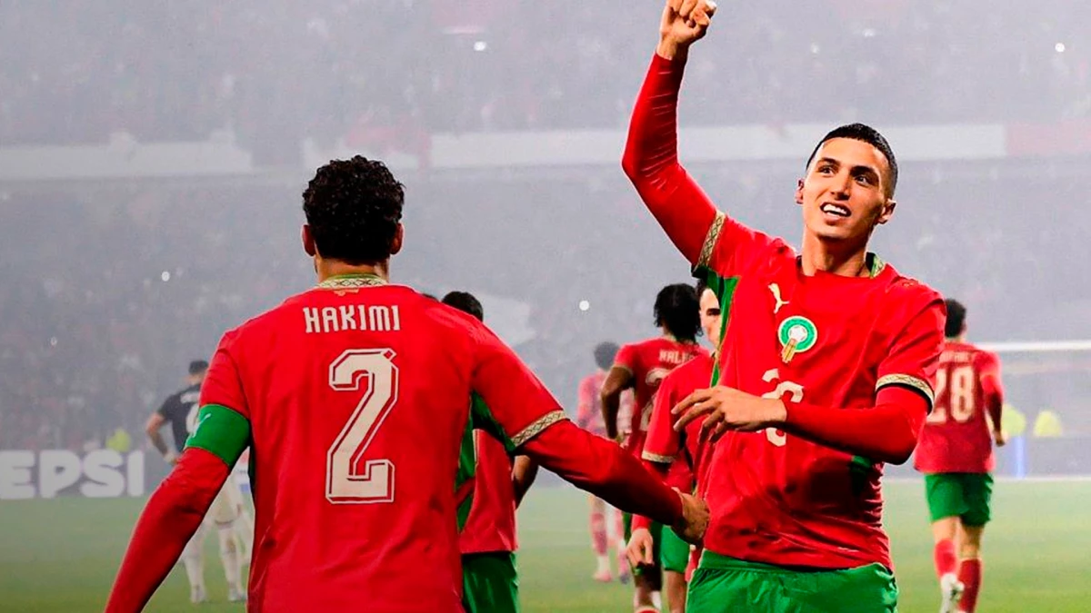 Foto:@equipedumaroc. Achraf Hakimi fue el gestador de los dos goles marroquíes