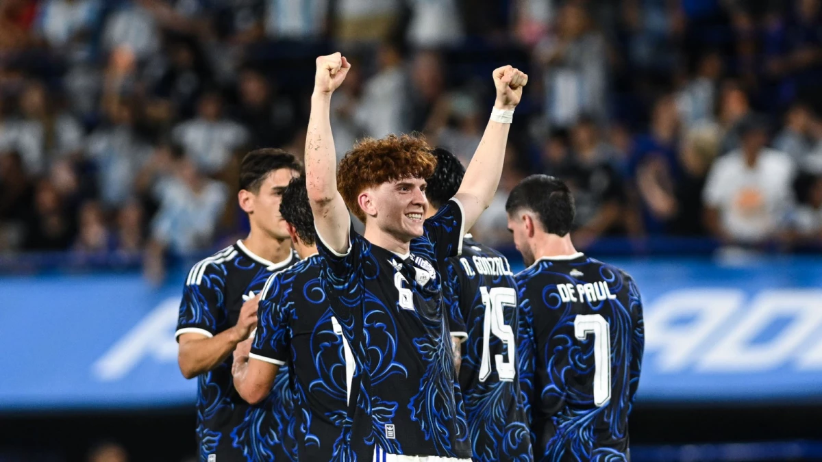 El 31 de marzo, Barco anotó su primer gol con la camiseta de Argentina en el triunfo 5 a 0 frente a Zambia en La Bombonera.Foto: Eliana Obregón (RTA).
