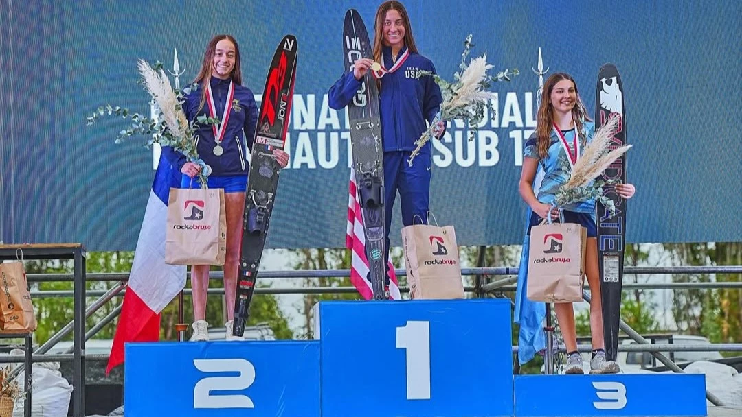 Sara Gramática ganó la medalla de bronce. Foto: @ahumada_esqui_nautico