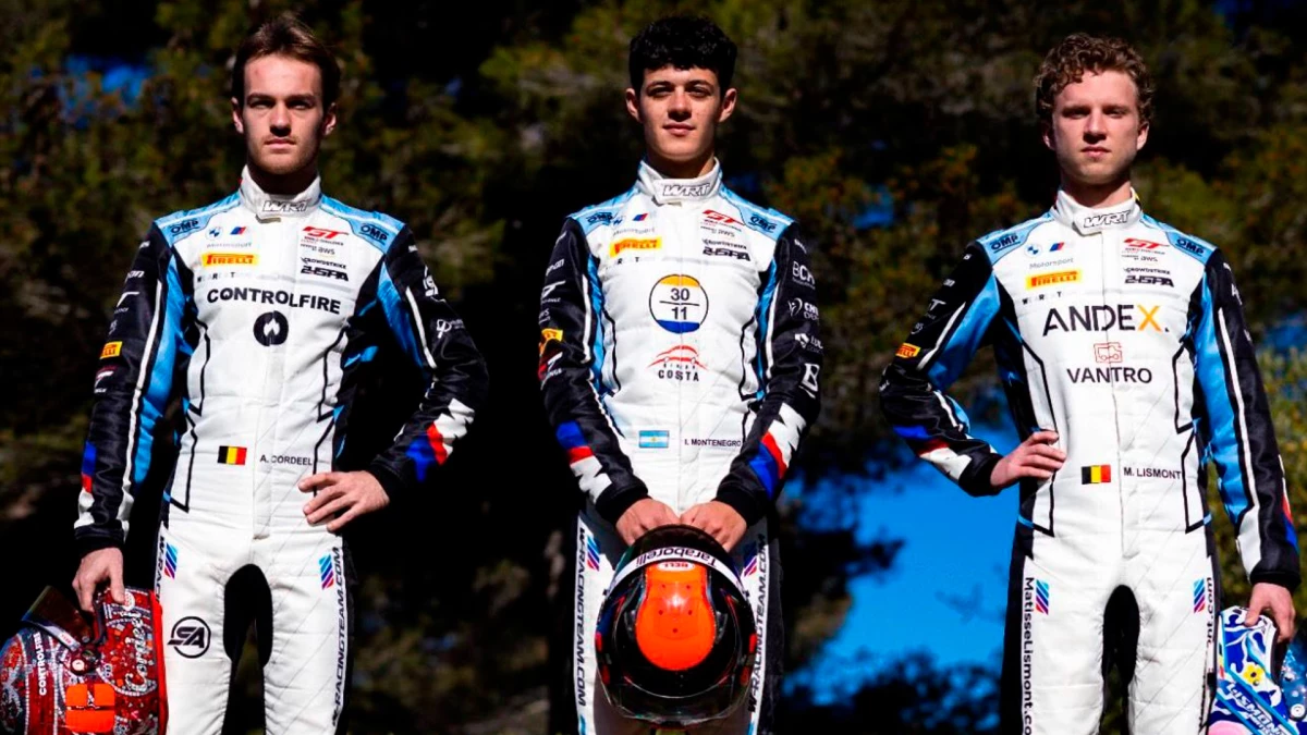 &nbsp;El argentino Montenegro, en el medio, junto a sus compañeros belgas con los que disputará la Copa Silver | Foto: IG @follow_WRT