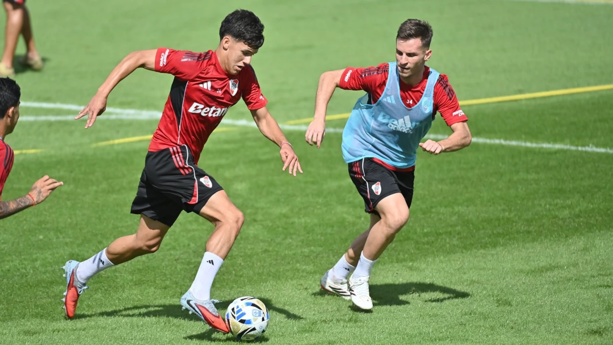 Foto: River. Juan Cruz Meza y Giuliano Galoppo tiene muchas chances de ser titulares &nbsp;contra Carabobo &nbsp;por la Copa.