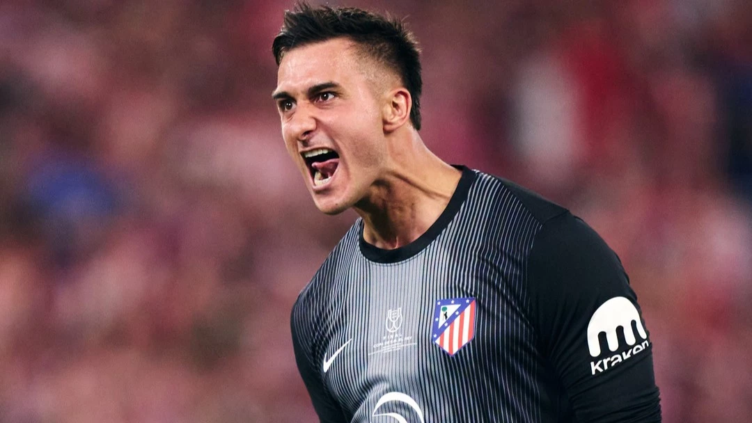 Musso grita luego de un atajada en el partido. foto: @rfef.