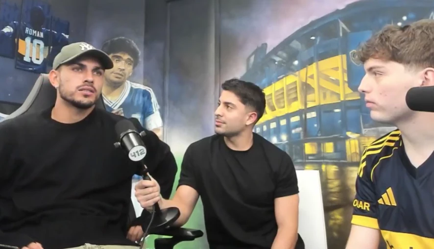 Paredes en una entrevista post Superclásico, en la madrugada del lunes, junto a&nbsp; Davoo Xeneize y Gastón Edul.