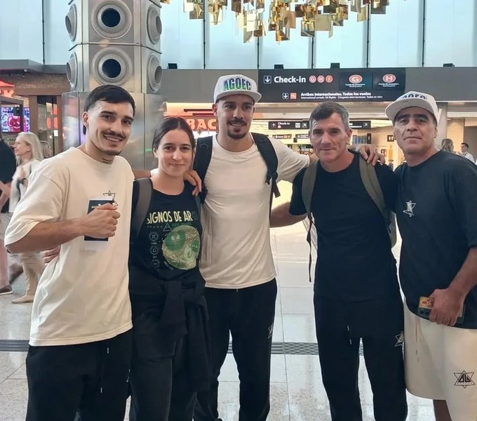 Alan Chaves llegó a Las Vegas con su equipo. Foto: IG: @alaansinho