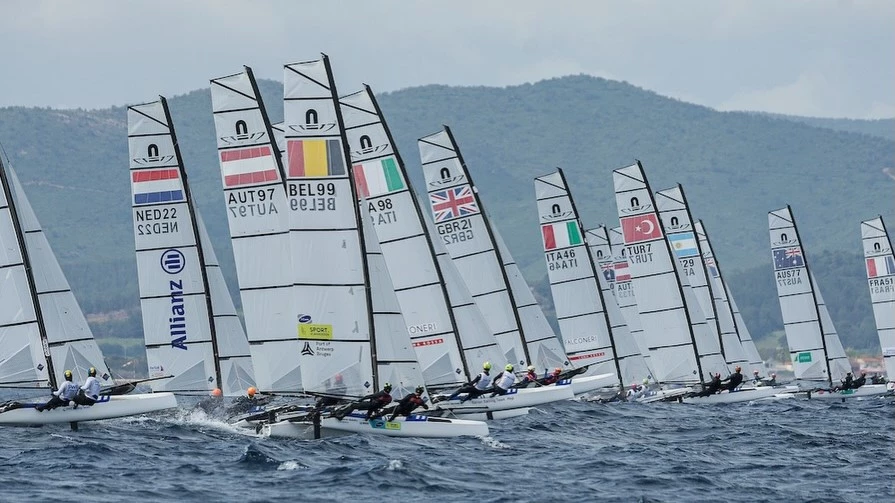 BoscoMajdalani ganaron este jueves su primera regata luego de cuatro días de competencia. Foto: @nacra17sailing