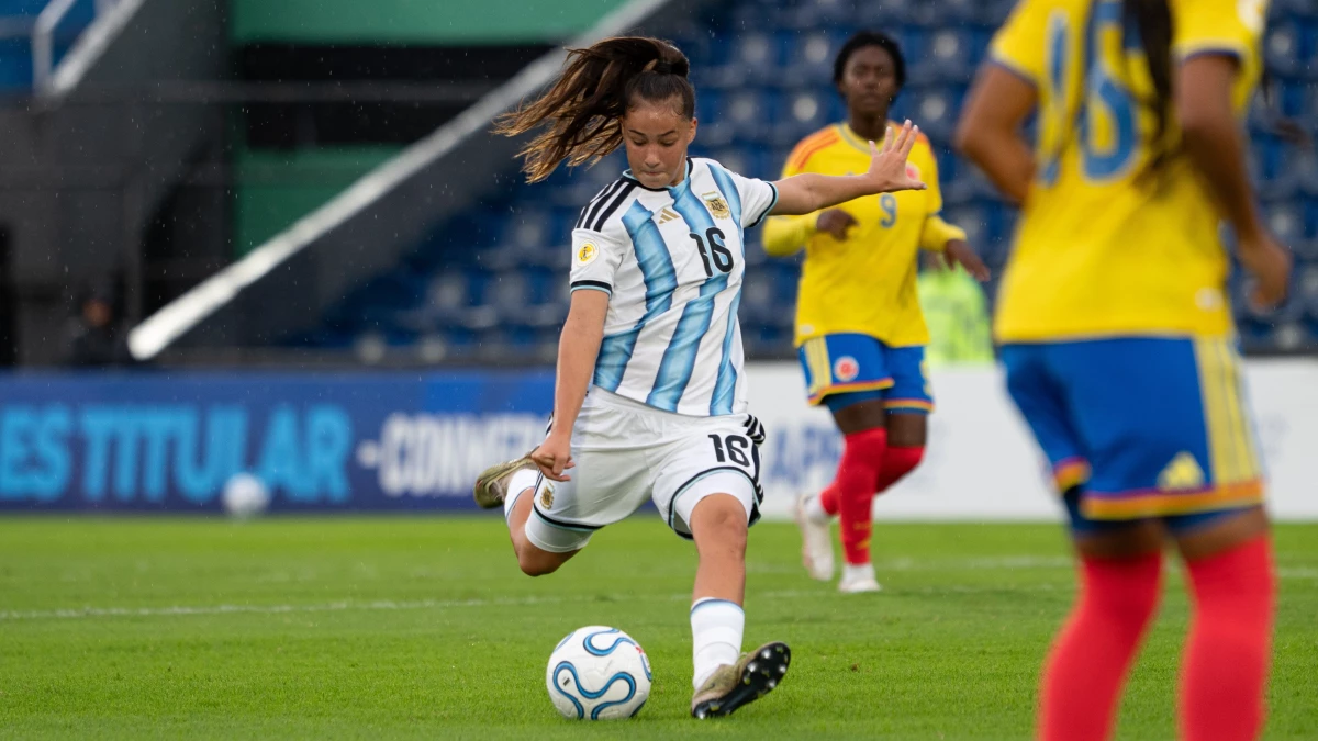 Macarena Torre hizo el gol de la segunda fecha en el Sudamericano Sub 17. Foto: @Argentina.