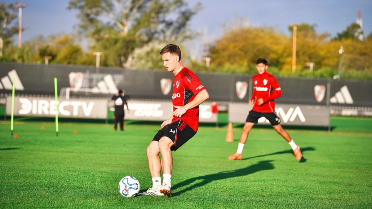 Foto: River. Giuliano Galoppo tiene la chance de jugar de arranque ante el recambio del equipo que se cuida para el domingo