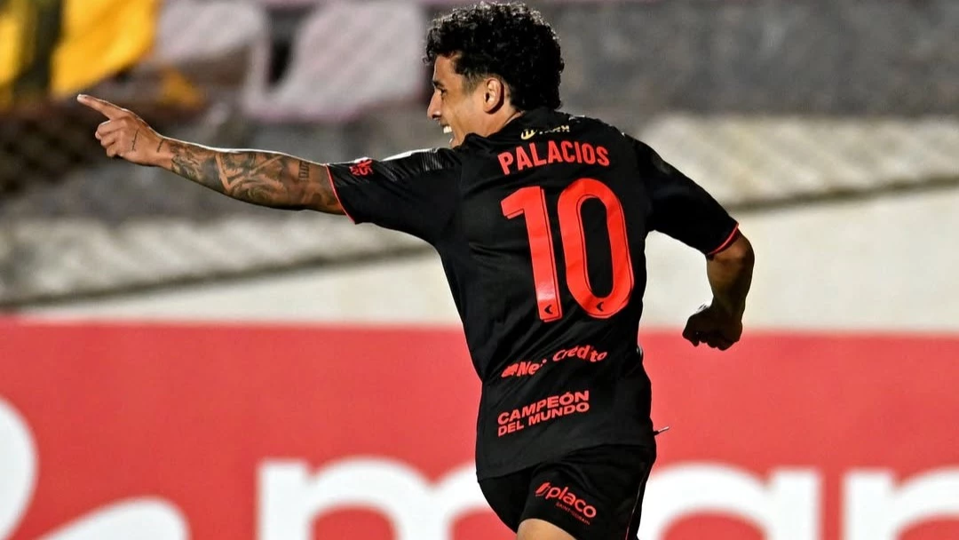 Palacios festeja su gol en Cusco. foto:@conmebol.