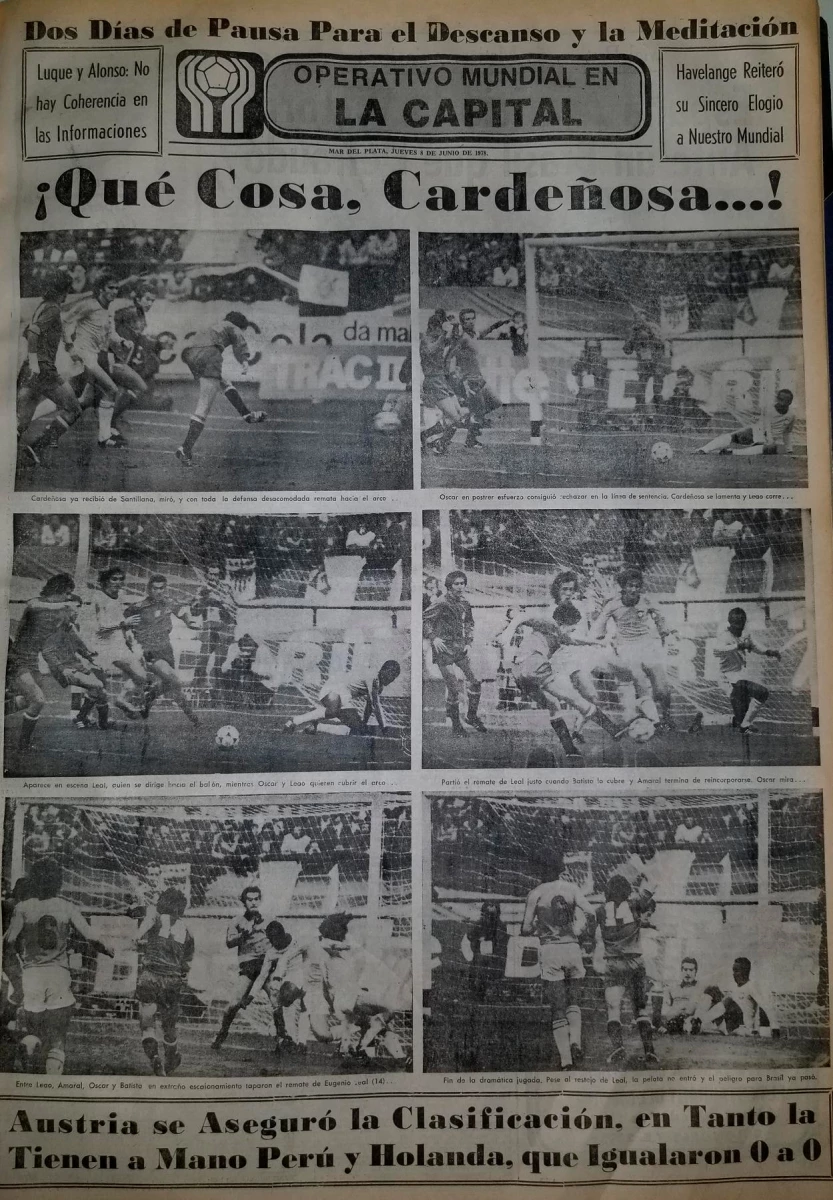 La secuencia de la acción de Cardeñosa en el juego ante Brasil en Mar del Plata | Foto: Diario La Capital&nbsp;